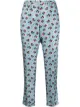 Image 1 of Alberto Biani floral straight-leg silk trousers