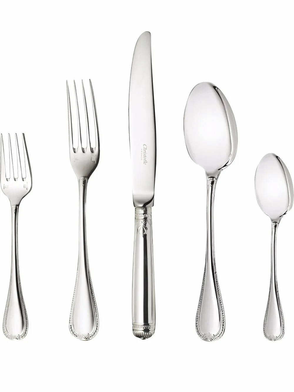 

Christofle Malmaison five-piece individual silver-plated place settings