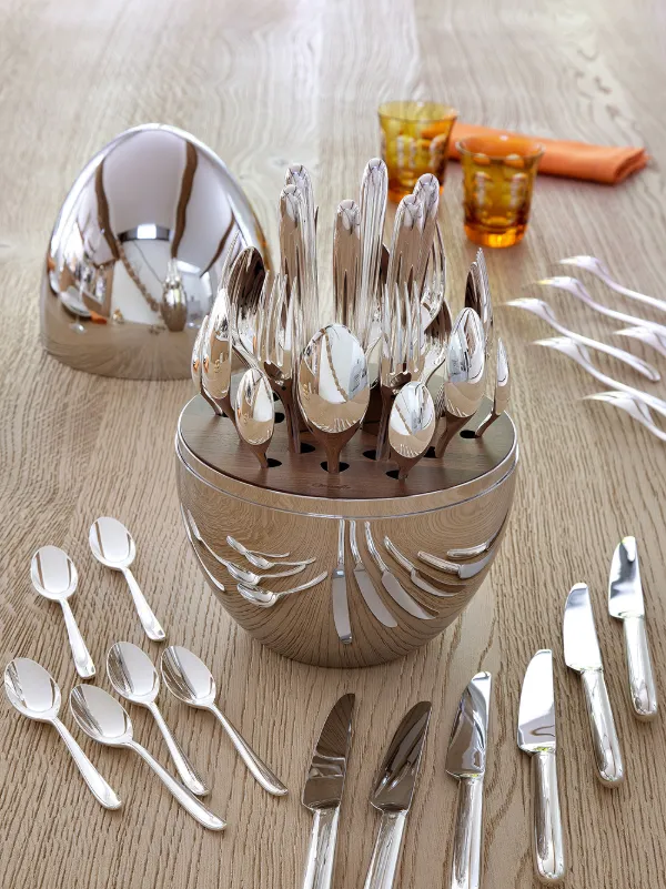 24-Piece Silver-Plated Flatware Set with Chest MOOD