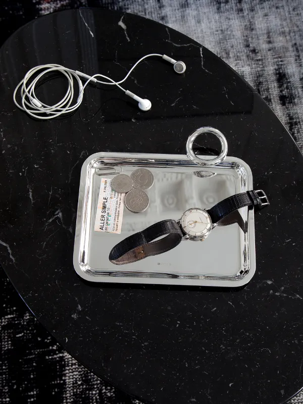 Christofle Vertigo スクエアトレイ 20cm x 16cm | シルバートーン