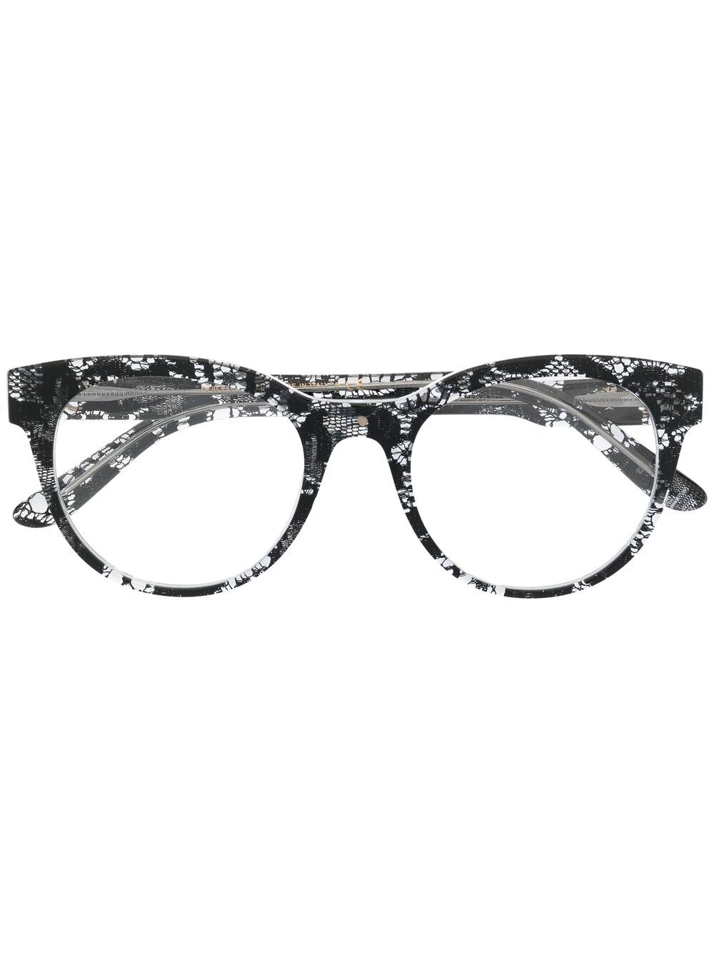 Dolce & Gabbana Lace-effect Cat-eye Glasses In Black