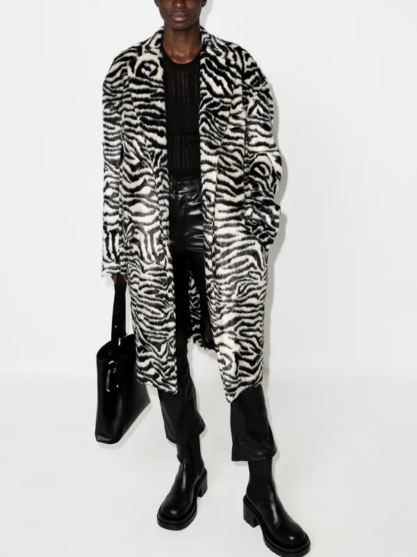 zebra fur coat
