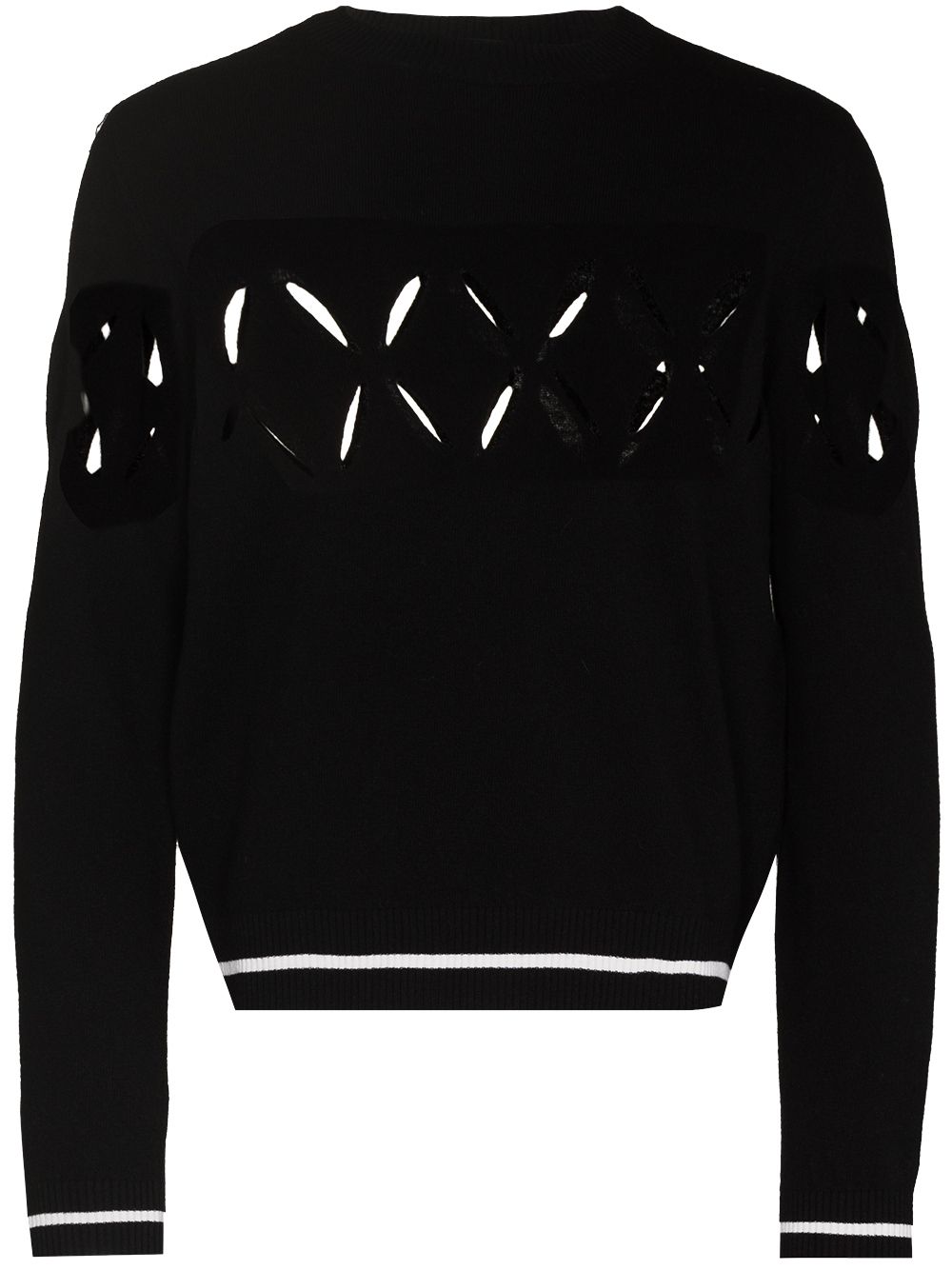 

Stefan Cooke slashed crew neck jumper - Black