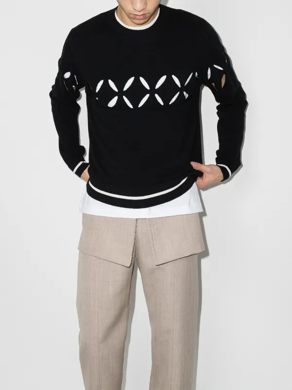 mens white crew neck jumper
