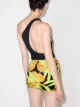 Louisa Ballou floral-print double-ring miniskirt