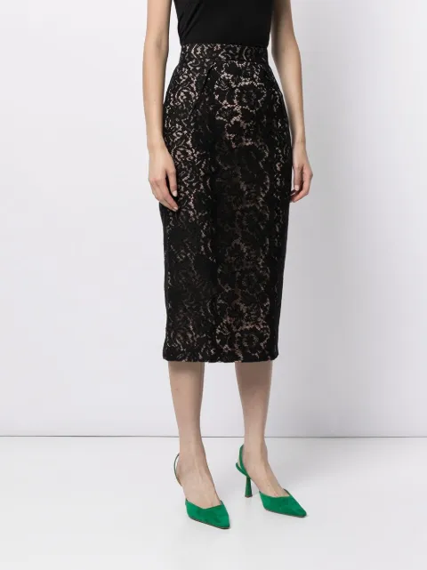 black lace detail skirt