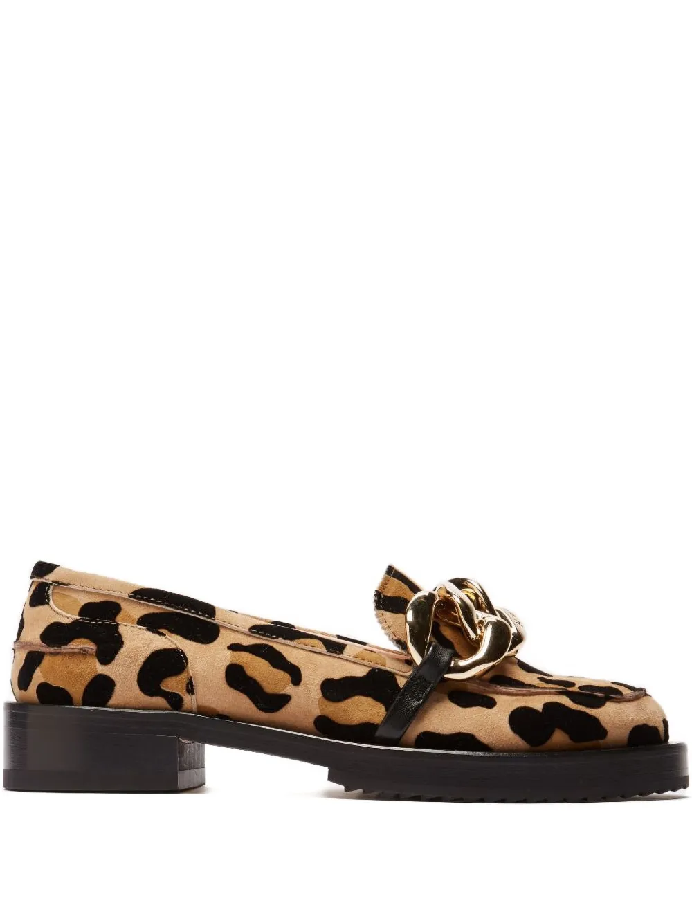 Nº21 leopard-print chain-link loafers