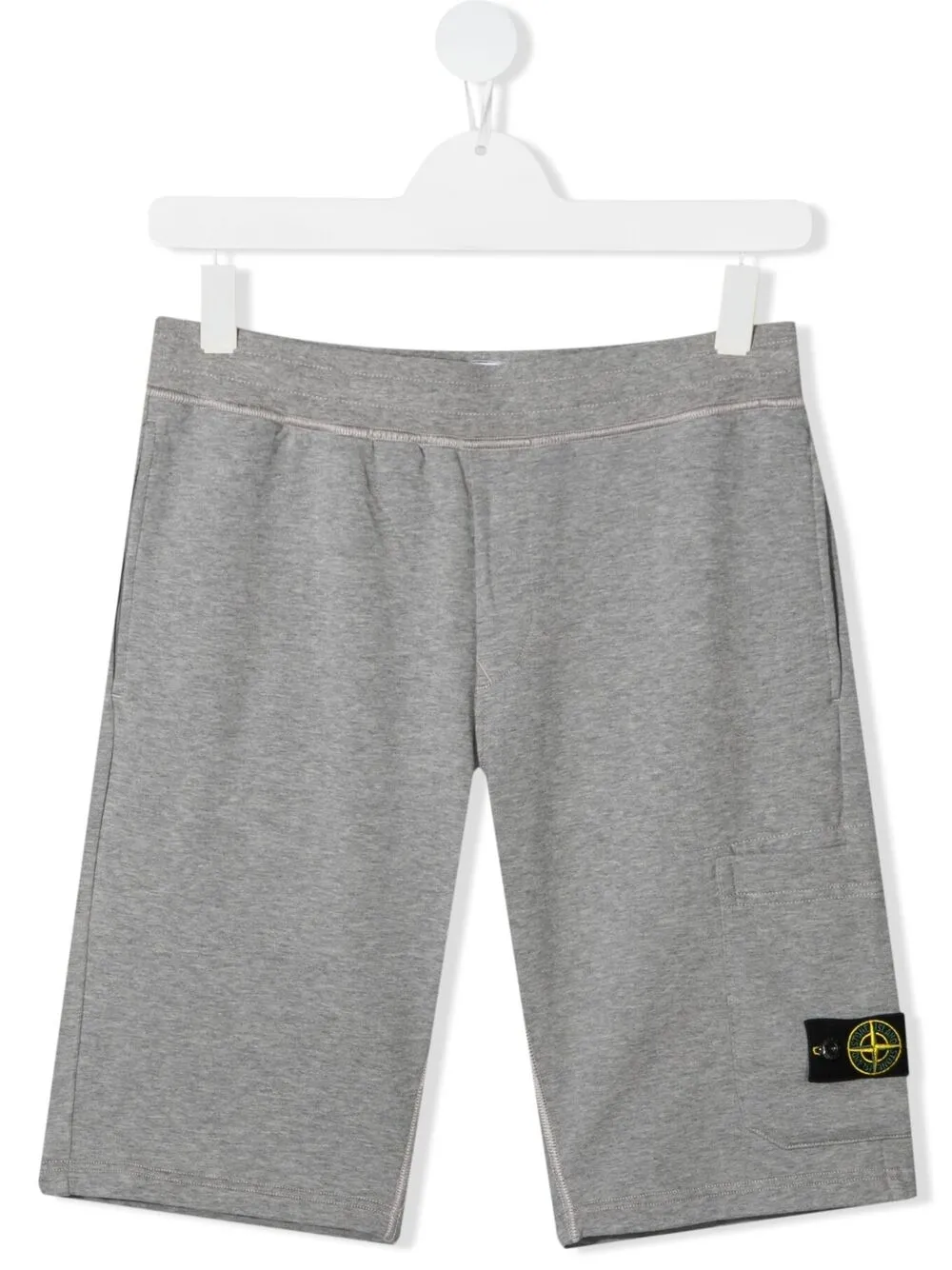 STONE ISLAND JUNIOR TEEN LOGO-PATCH COTTON SHORTS