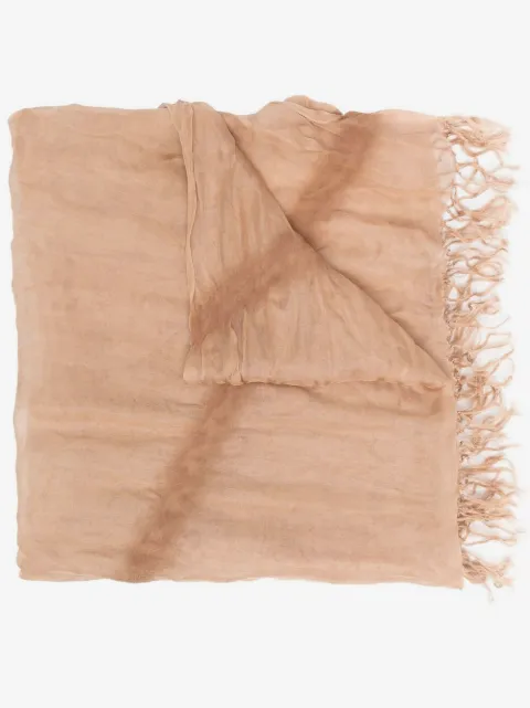 Issey Miyake Pre-Owned mascada de seda con flecos 2000