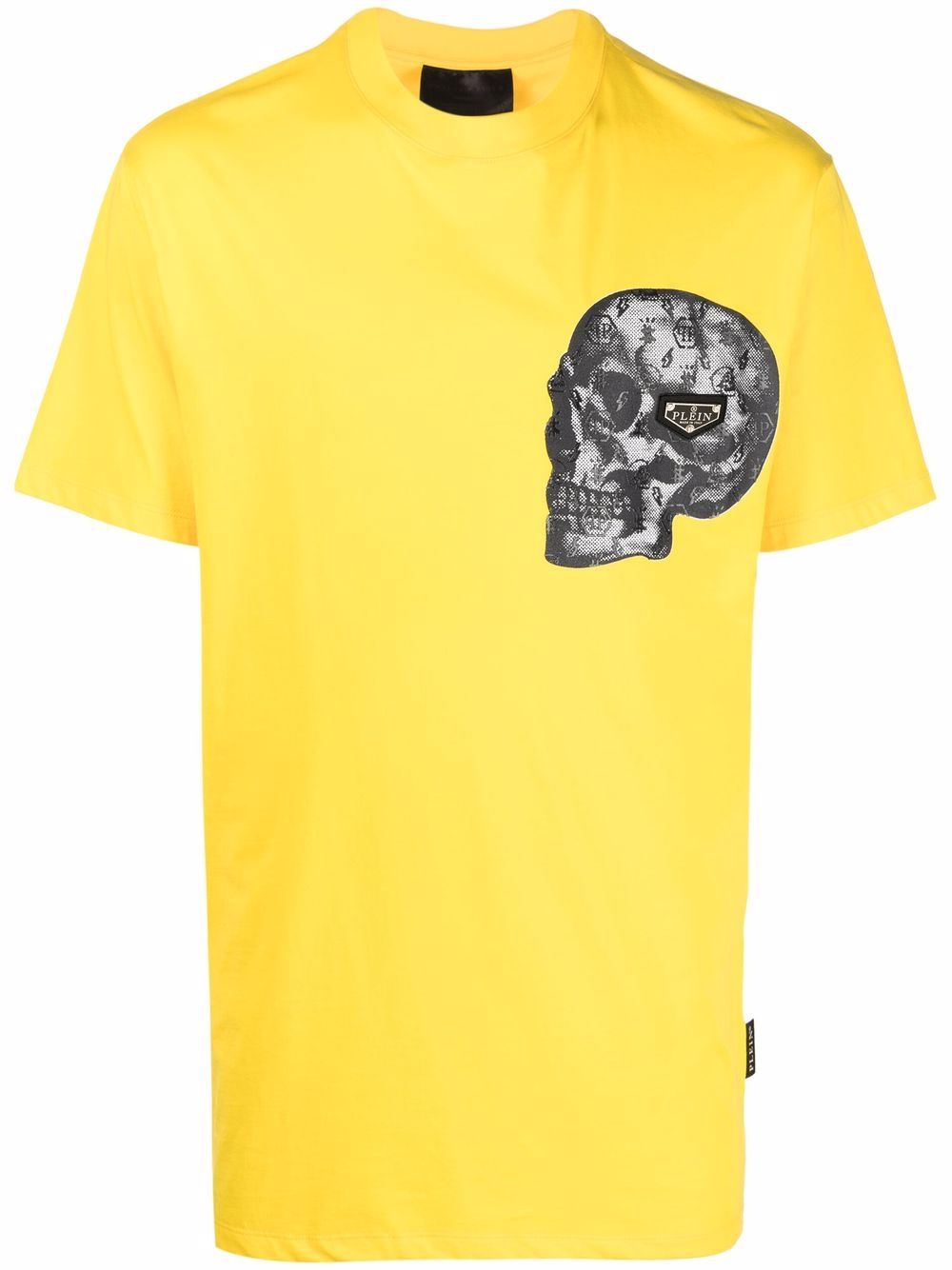 Philipp Plein T-shirt met doodskopprint Geel