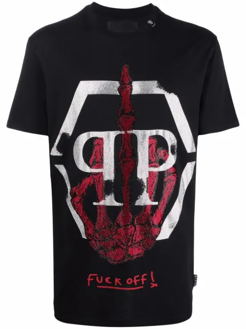 Philipp Plein Camiseta com aplicação de contas