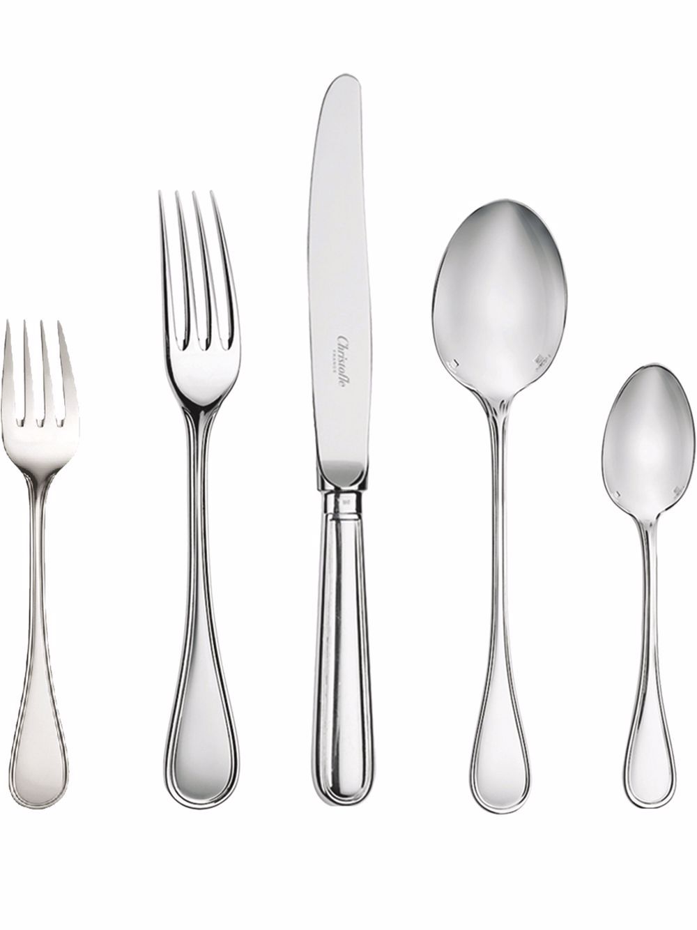 

Christofle Albi five-piece individual silver-plated place settings