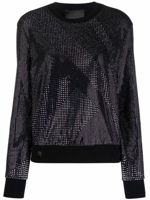 Philipp Plein crystal-embellished cotton sweatshirt Women