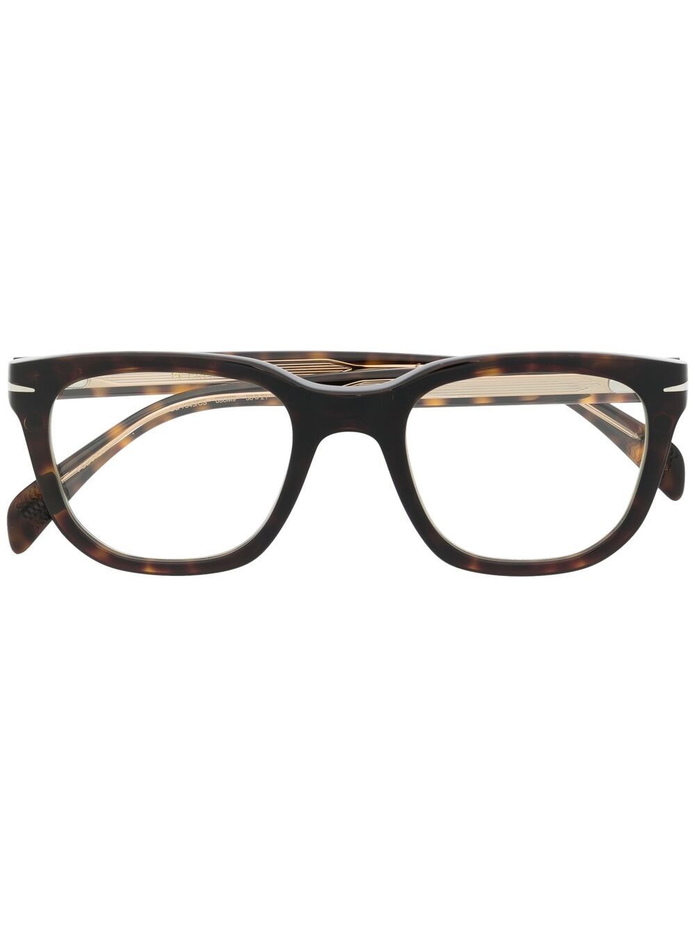Eyewear By David Beckham Tortoiseshell Clip-on Lens Glasses In Brown