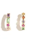 Yvonne Léon 9kt yellow gold mixed stone circle earrings