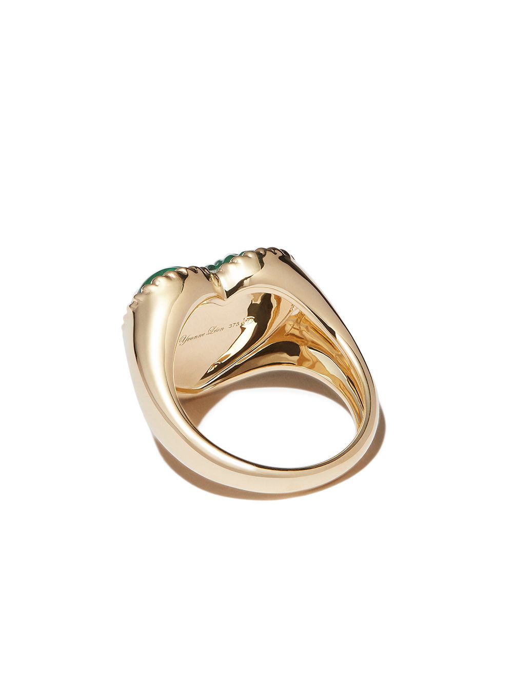 фото Yvonne léon 9kt yellow gold malachite signet ring