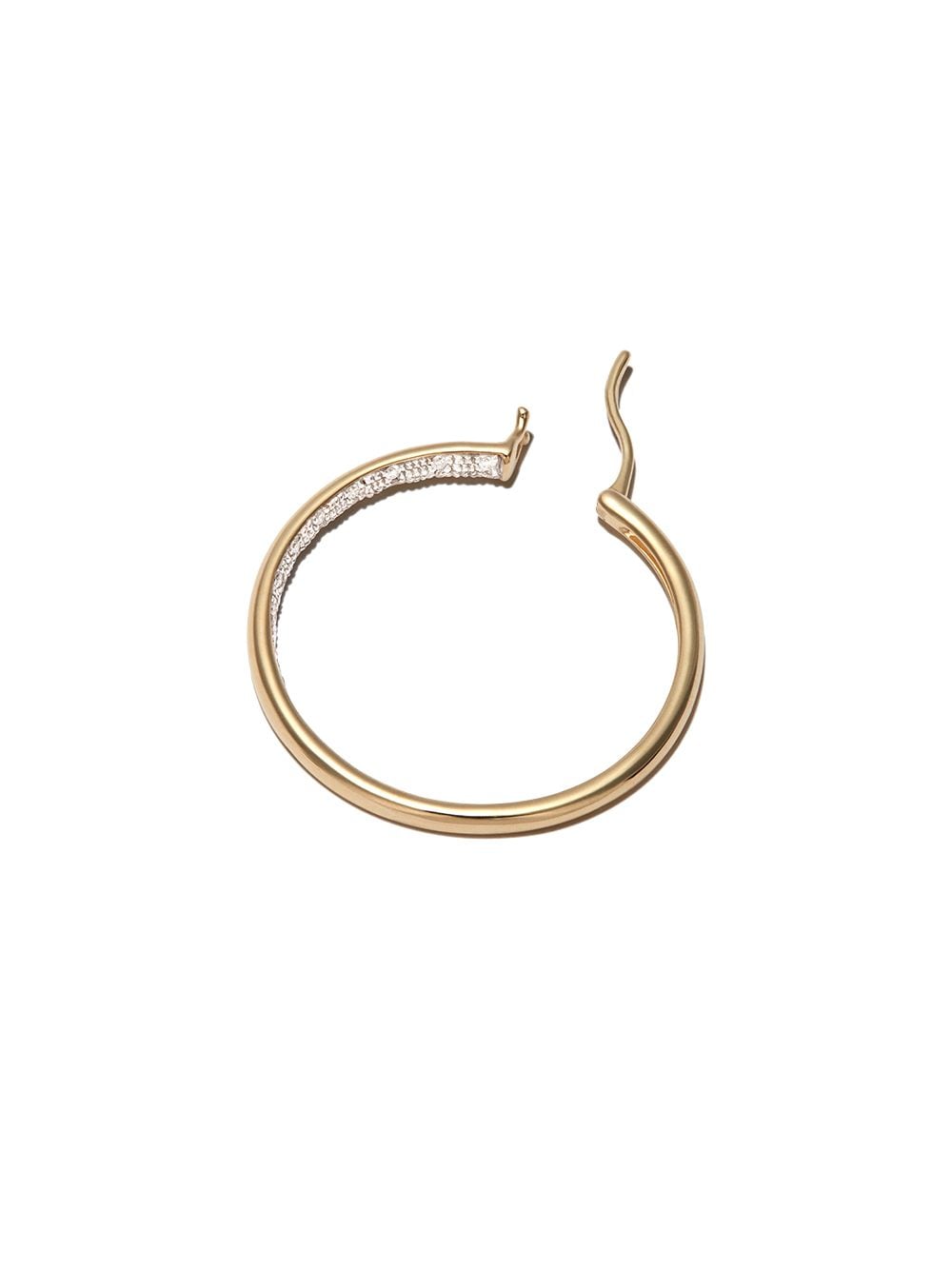 Shop Yvonne Léon 9kt Yellow Gold Diamond Hoop Earrings