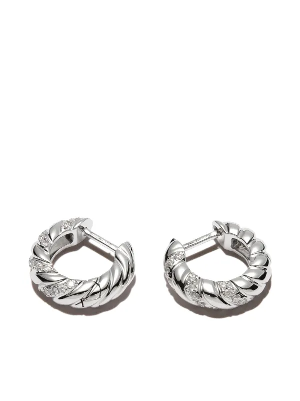 Yvonne Léon 18kt White Gold Huggie Earrings in Silver