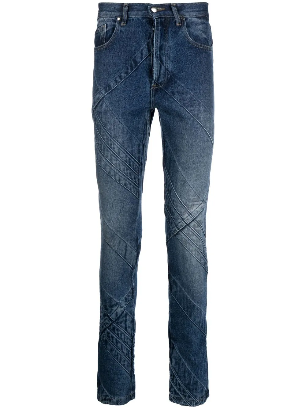 

Stefan Cooke seam-detailing straight-leg jeans - Blue