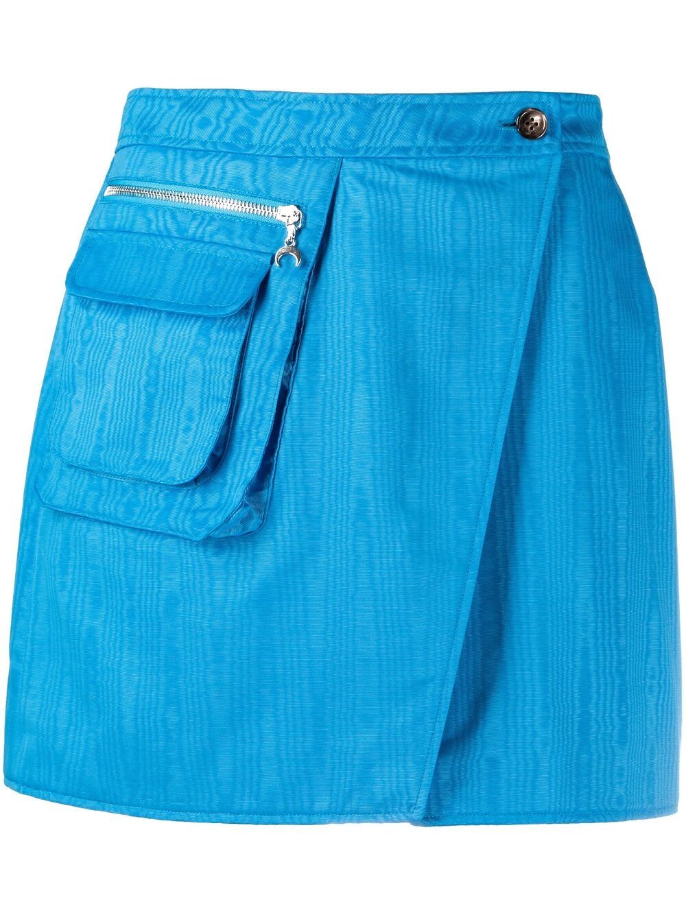 Shop Marine Serre Wrap-effect Miniskirt In Blue