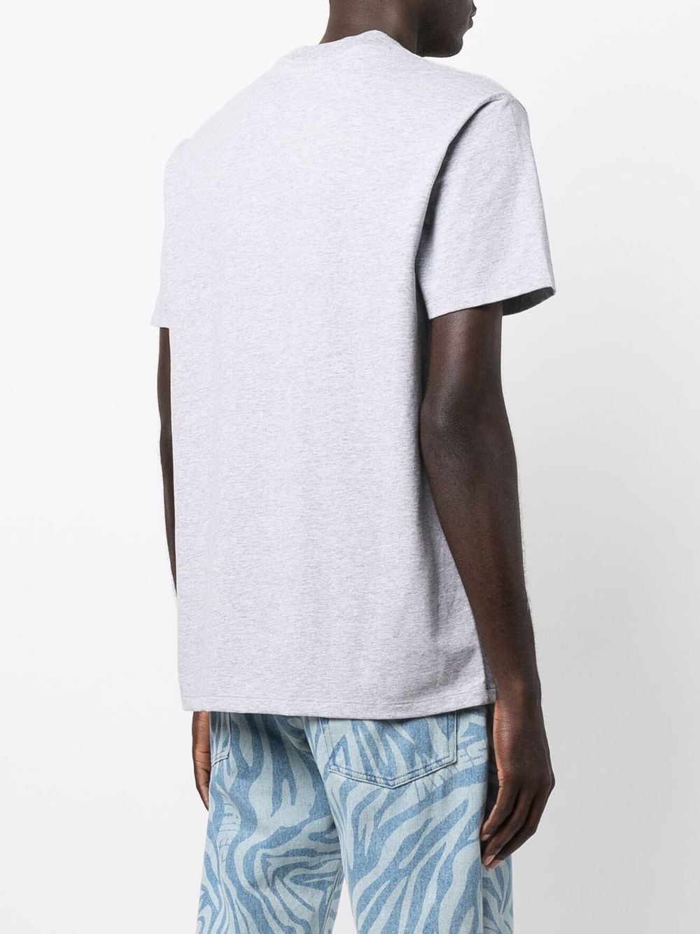 Shop Philipp Plein Skull-print Cotton-blend T-shirt In Grey