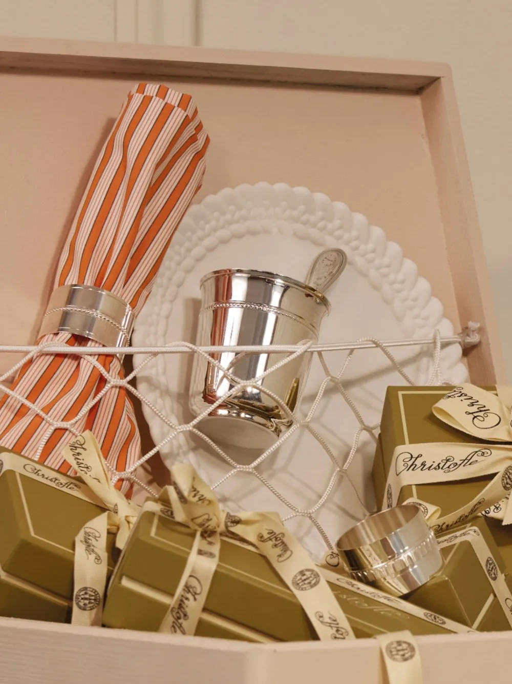  Christofle Perles Babybecher   Silber 