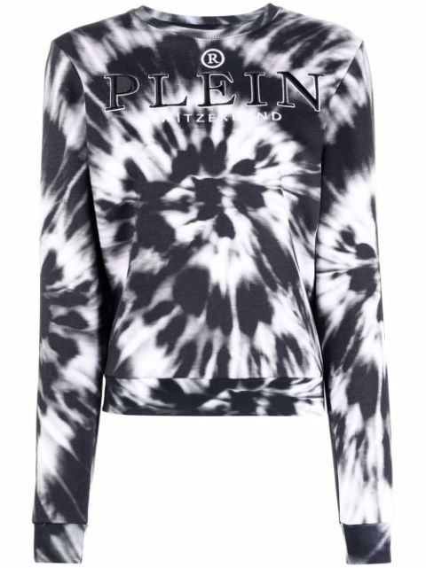 Philipp Plein logo-embroidered tie-dye sweatshirt Women