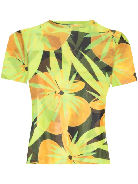 Louisa Ballou t-shirt Sublime Flower à empiècements en mesh
