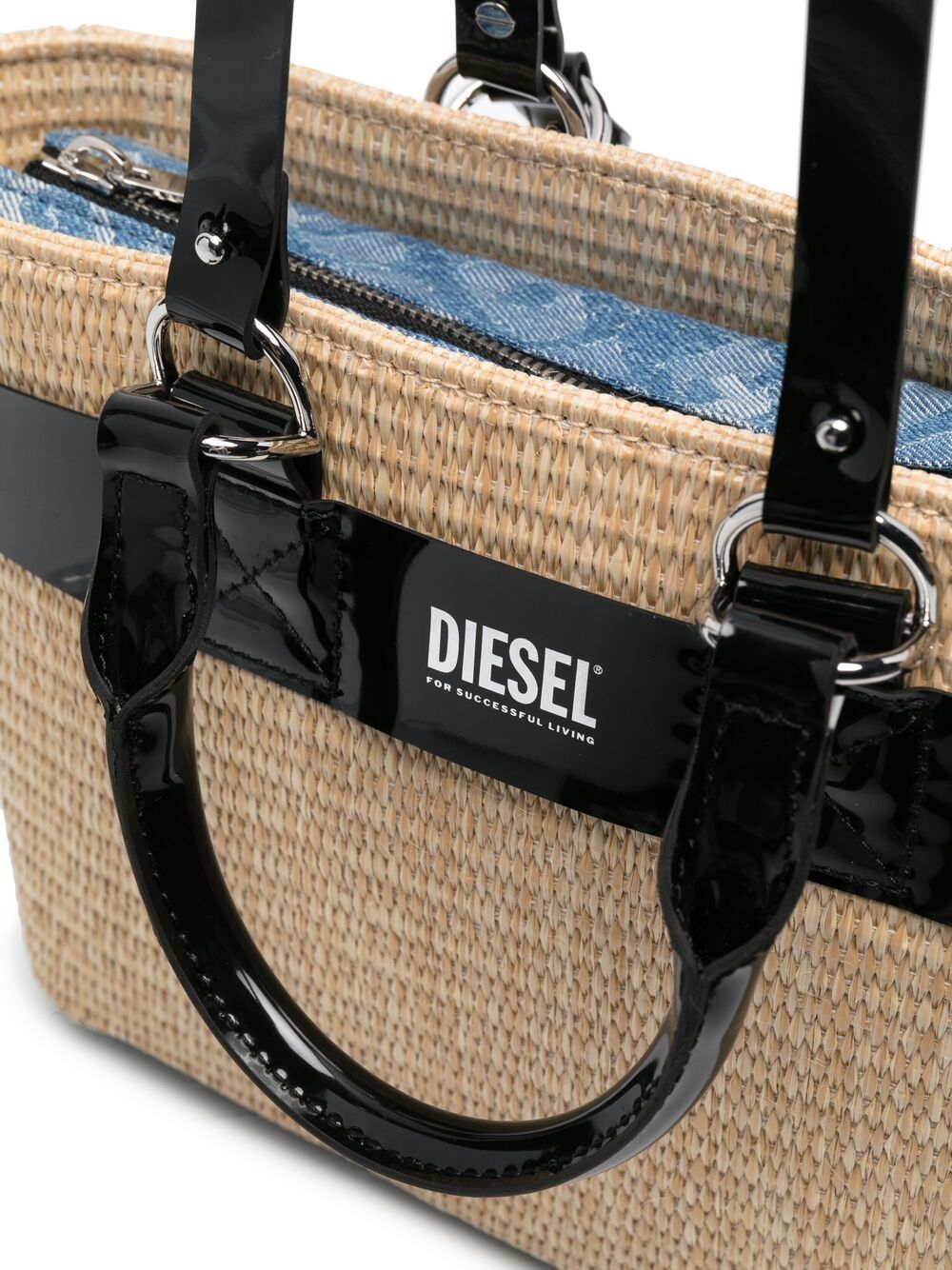 фото Diesel соломенная сумка-тоут с логотипом