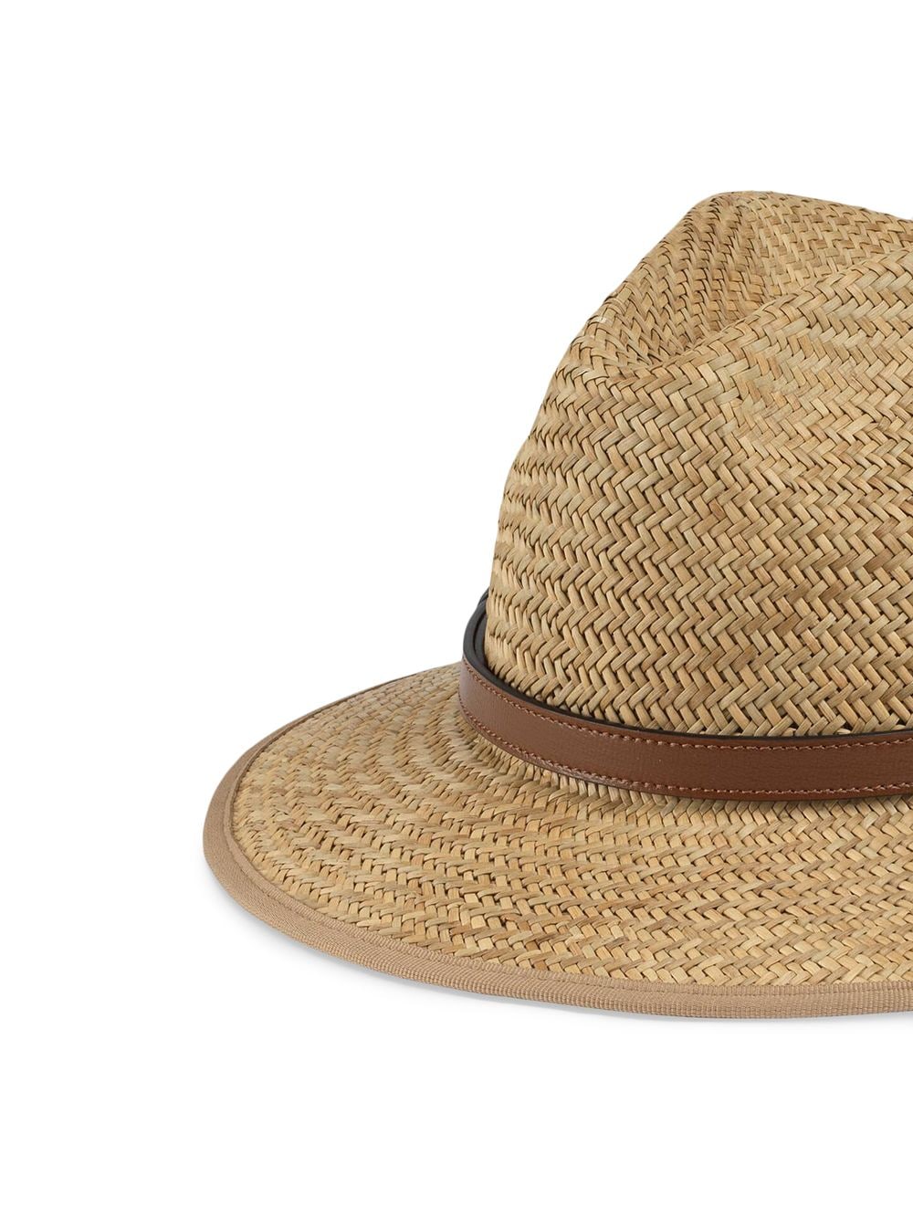 Shop Gucci Horsebit Detail Straw Hat In Neutrals