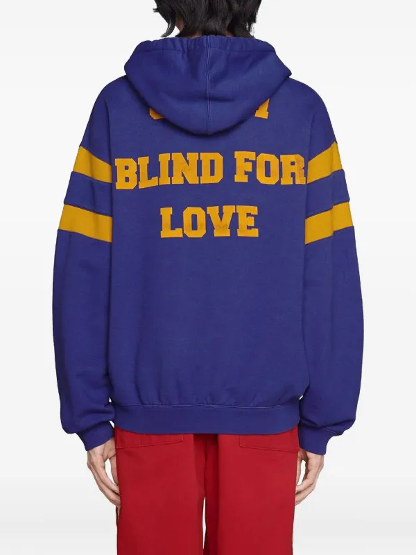 Gucci Blind For Love-print Hoodie | Blue | FARFETCH GE