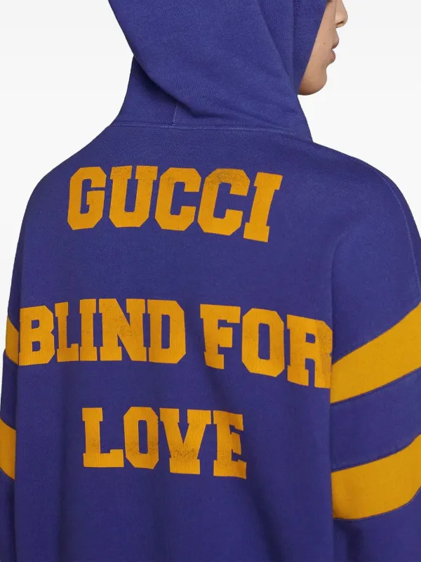 Gucci Blind For Love-print Hoodie | Blue | FARFETCH GE