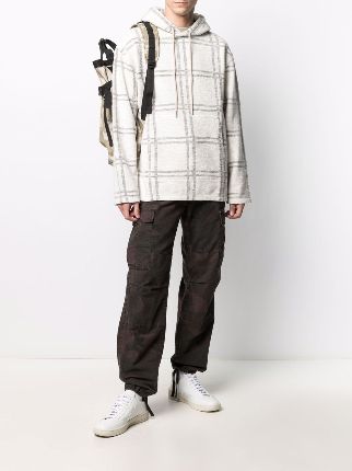 check-print cotton hoodie展示图