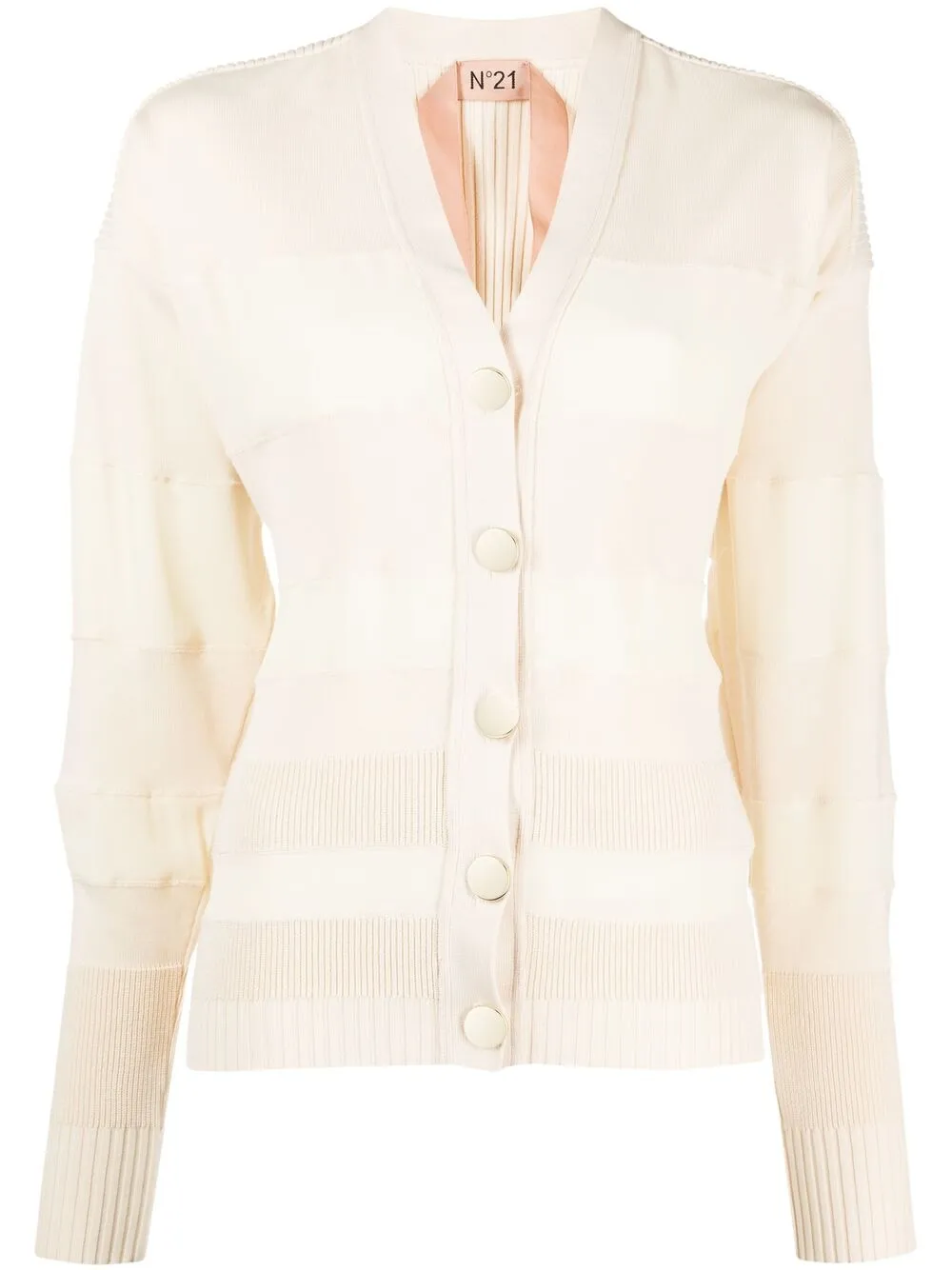 

Nº21 panelled V-neck cardigan - Neutrals