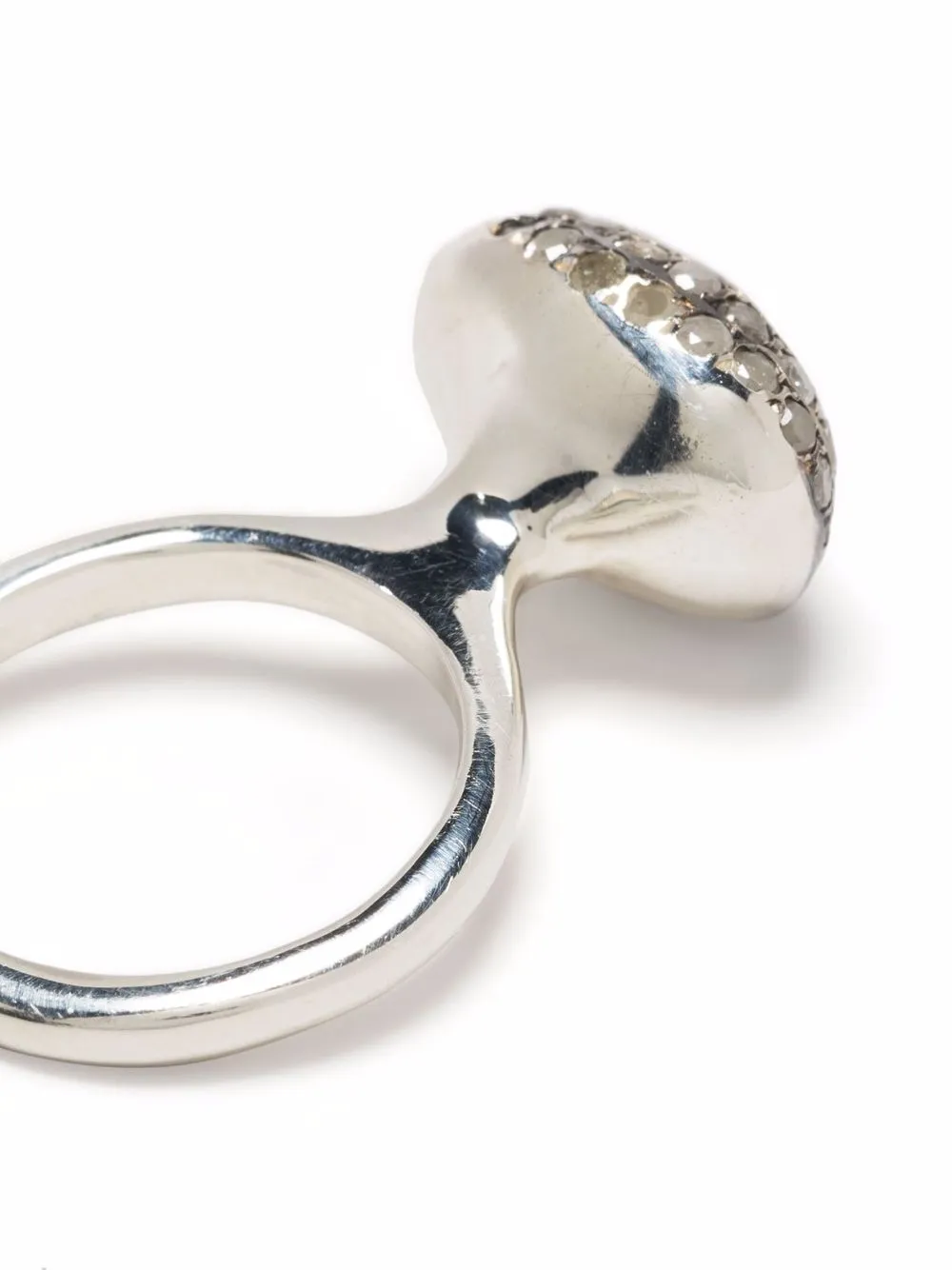 фото Rosa maria серебряное кольцо с бриллиантами и круглым камнем