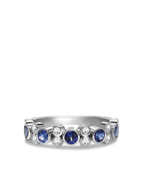 Pragnell 18kt white gold Bubbles blue sapphire and diamond half-eternity ring