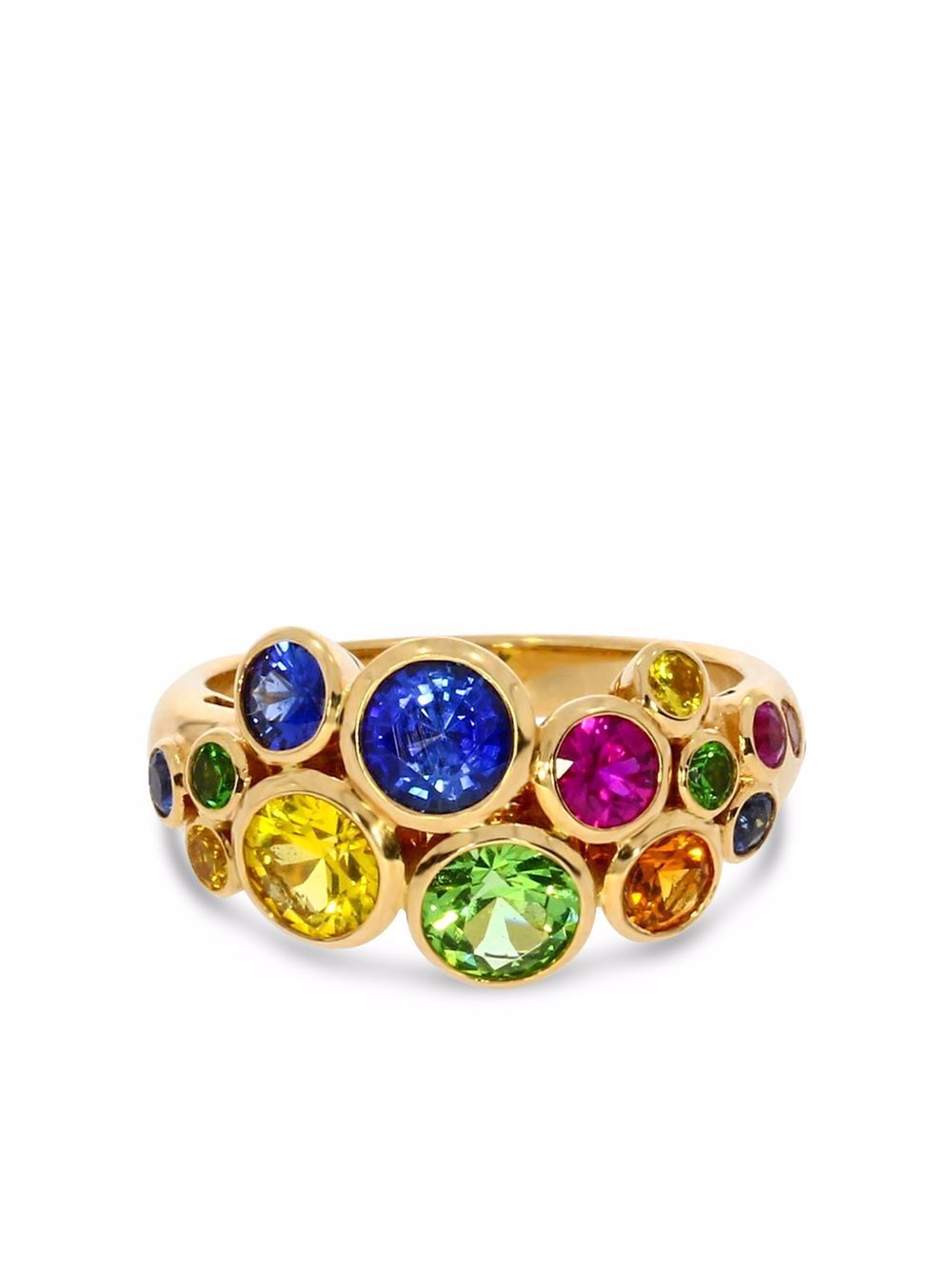 фото Pragnell 18kt rose gold bubbles fancy sapphire and tsavorite ring