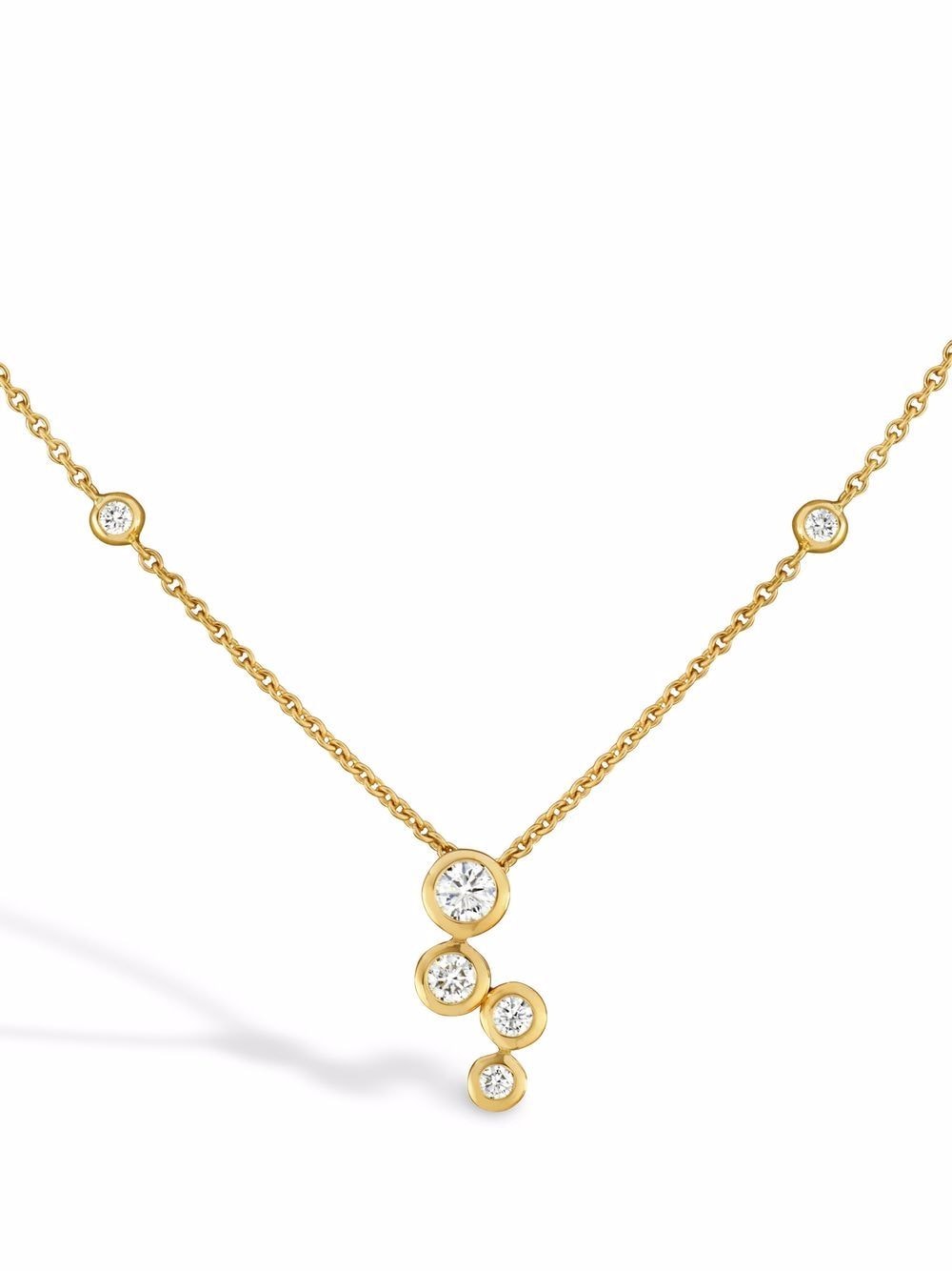 Image 1 of Pragnell 18kt rose gold Bubbles diamond drop pendant necklace