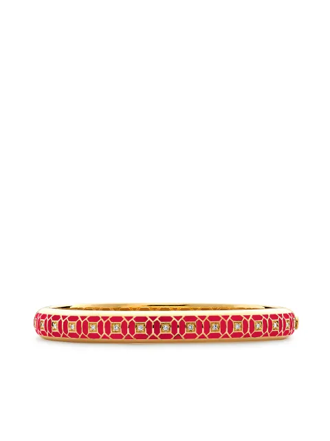 Pragnell 18kt yellow gold Revival Regency enamel and diamond bangle