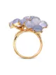 Pragnell 18kt yellow gold Wildflower Perennial Wallflower blue chalcedony and diamond ring