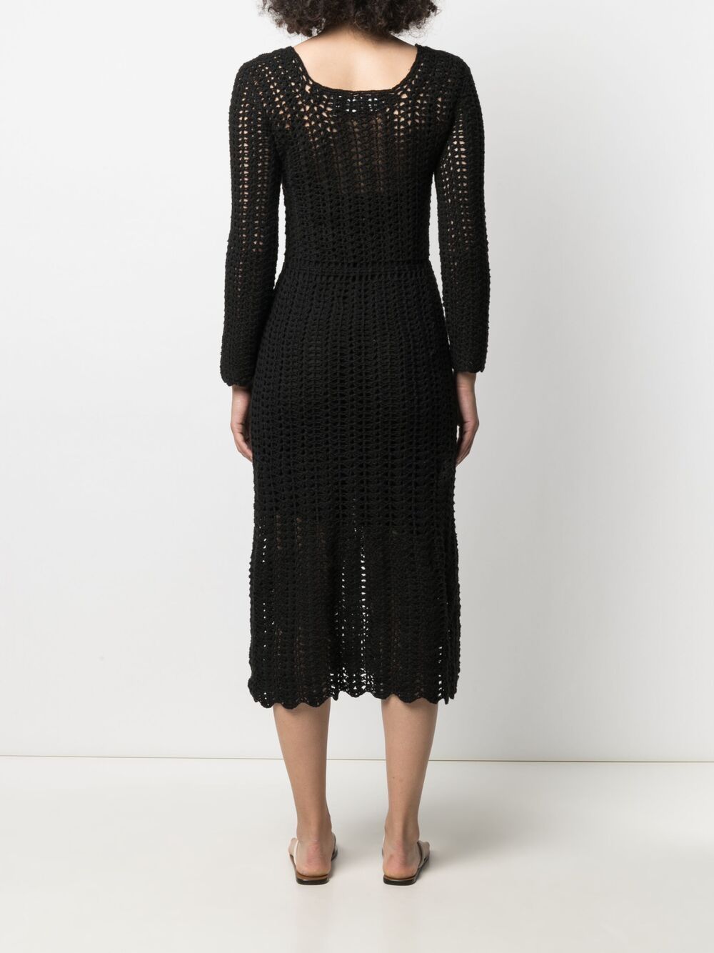 Shop Matimì Crochet Tie-waist Dress In Black