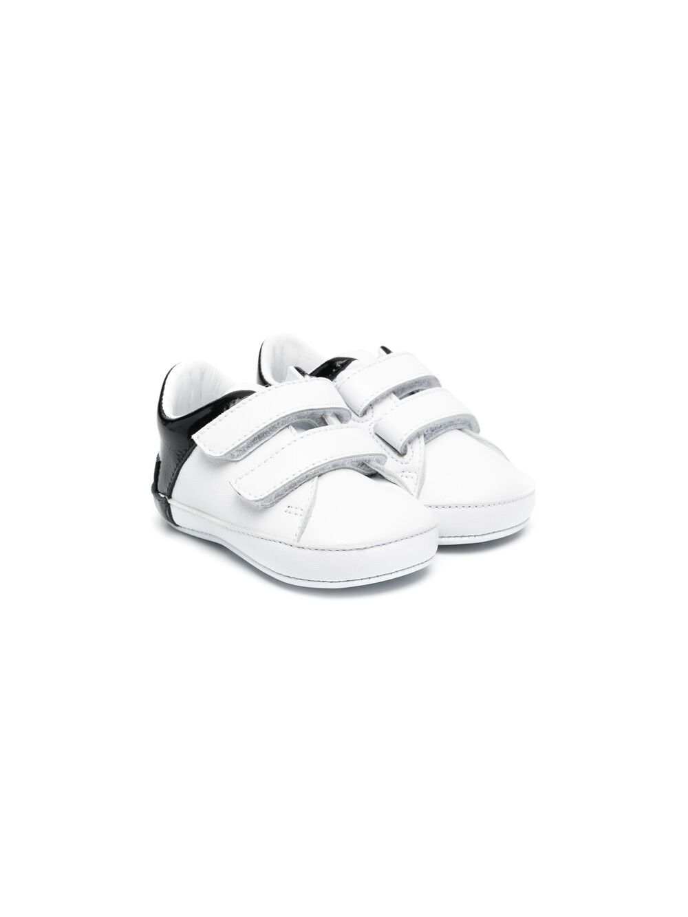 Balmain Babies' Colour-block Leather Sneakers In White