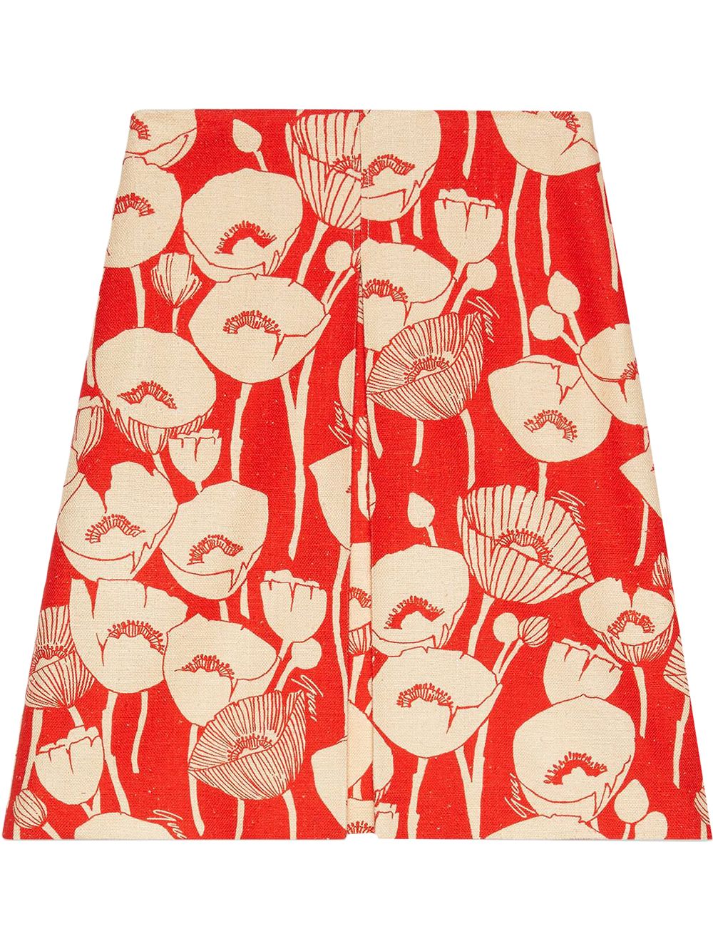 GUCCI FLORAL PRINT SILK SKIRT