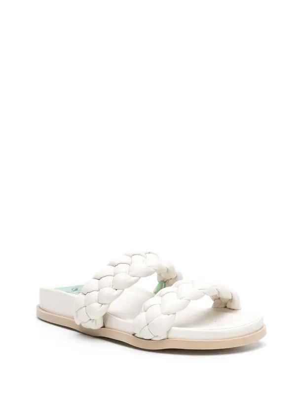 White braided flat 2025 sandals