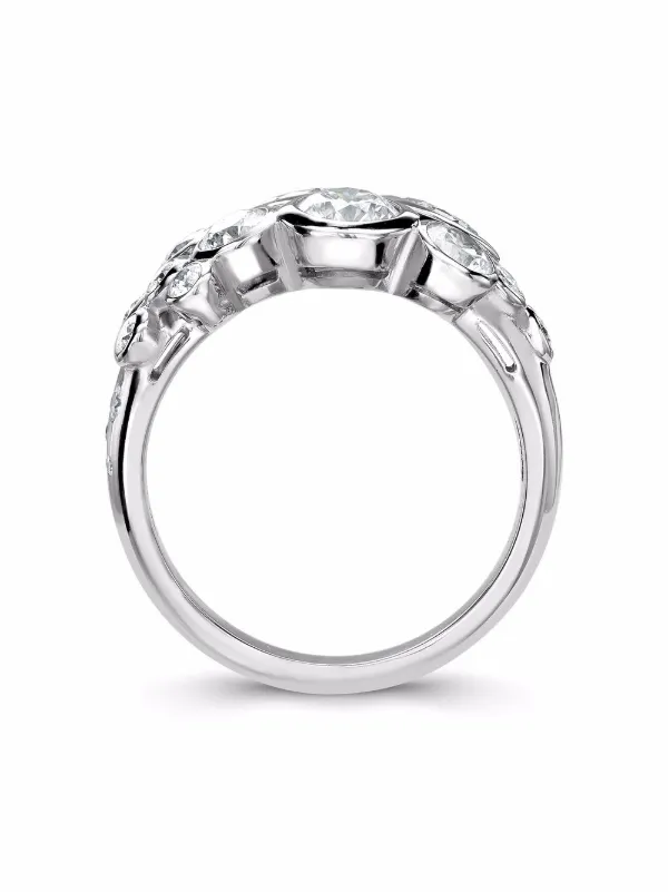 white gold diamond dress ring 1 5/8 Carat Vintage Diamond Engagement Ring 10K White Gold – Bliss Diamond main image 0