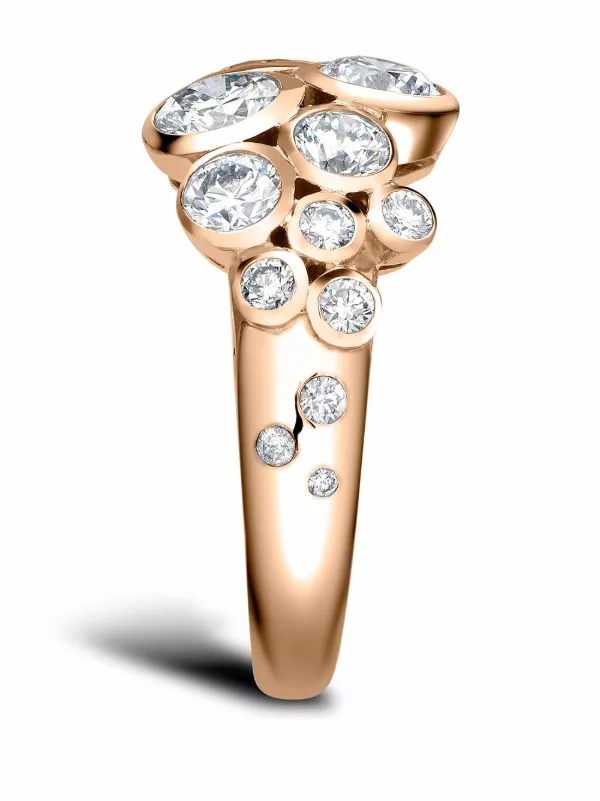Pragnell 18kt Rose Gold Diamond Bubbles Ring - Pink