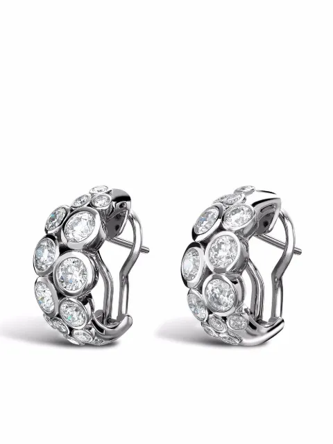 Pragnell 18kt white gold Bubbles diamond hoop earrings