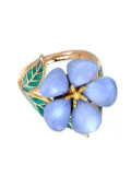 Pragnell 18kt yellow gold Wildflower blue flax yellow diamond ring