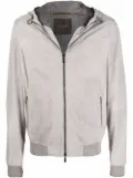 Moorer lightweight zipped leather jacket - Grey