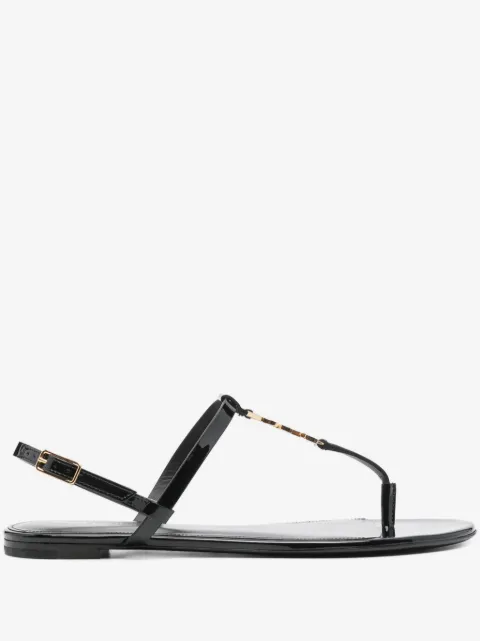 Saint Laurent Cassandra logo plaque sandals